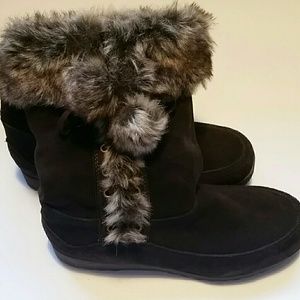 Faux lace up suade Boots